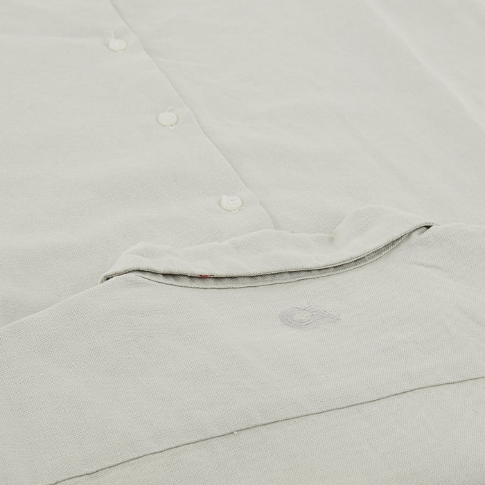  Mulhouse Linen White Camp Collar Shirt LS