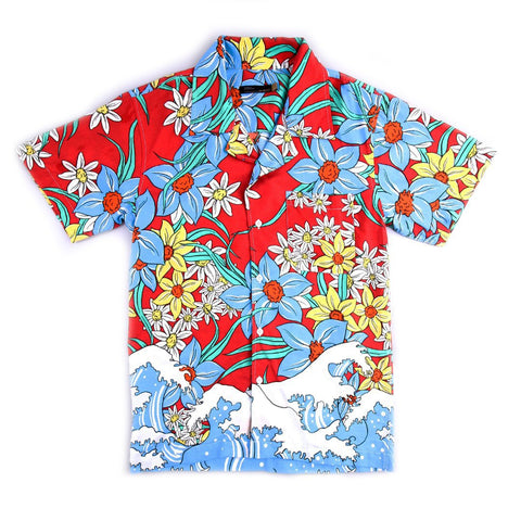 Tahitian Red Camp Collar Shirt