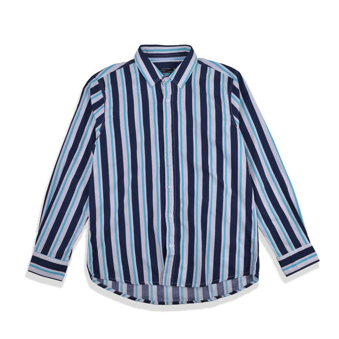  Andy Stripes Shirt Navy Green LS