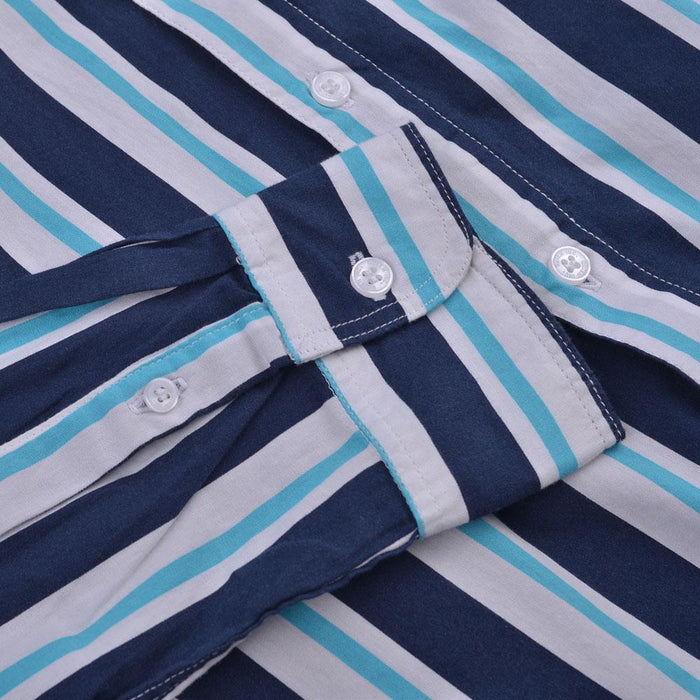  Andy Stripes Shirt Navy Green LS