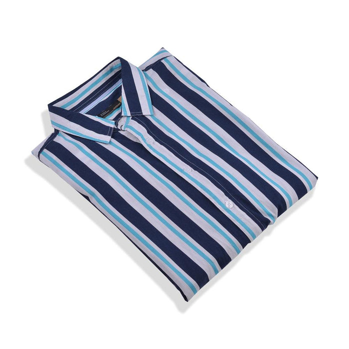  Andy Stripes Shirt Navy Green LS