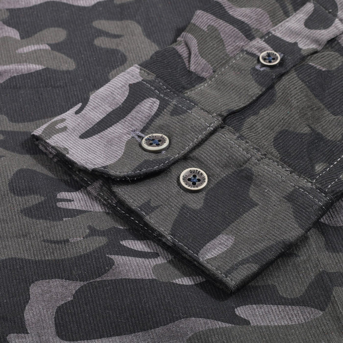  Dominic Corduroy Camo Gray Shirt